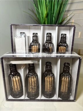 Charming Pair of Epic Products Wine Bottle Cork Cage Place Card Holders NIB